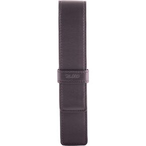Leather Single Pen Case Pencil Pouch Holder for One Fountain Ballpoint Rollerball Pen and Pencil (Black Polished Nappa)