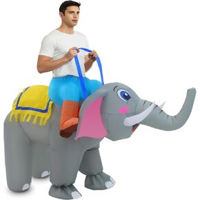 Inflatable Costume for Adult Elephant Costume Halloween Blow Up Ride on Elephant Costumes Animals Suit for Men Women Cosplay Party