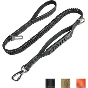 مقود الكلاب شديد التحمل مع حزام مقعد السيارة، مقود الكلاب المطاطي الممتص للصدمات بطول 6 أقدام، مقود تدريب الكلاب بدون سحب مع مقبض مزدوج للسلالات الصغيرة والمتوسطة والكبيرة (برتقالي) in Kuwait