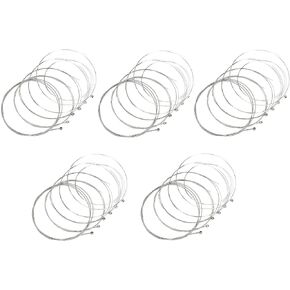 5 Set of 6 Electric Guitar Strings 6 String Set Replacement Steel String for Electric Guitars Including E-1st B-2nd G-3rd D-4th A-5th E-6th, Stainless Steel Core Nickel Alloy Wound