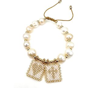 ليزلي بولس سوار الحب كتفي من الذهب الأبيض للنساء من خرز اللؤلؤ الباروكي in Kuwait