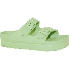 Women's Comfort Slides Double Buckle Adjustable EVA Flat Sandals