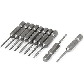 uxcell 10pcs 1/4" Hex Shank 2mm Magnetic Slotted Screwdriver Bit 50mm Long