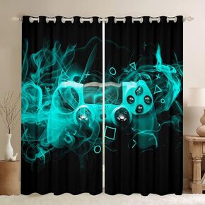 Feelyou Girls Cute Llama Curtain for Bedroom Living Room Cartoon Llama Alpaca Blackout Drapes (30-50%) Daughter Teal Lovely Animal Decor Drakening Window Curtains Treatments (2 Panels, 38 x 54 Inch)