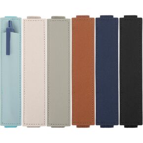 Mabor 6Pcs Elastic Notebook Pen Holder Adjustable Straps Leather Pen Sleeve Pouch for Journal Planner Pencil Holder for Book Binder School Office Supplies Pen Holder for Planner