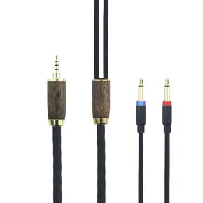 NewFantasia 2.5mm Trrs Balanced Male 6N OCC Copper Silver Plated Cord 2.5mm Balanced Cable Compatible with Denon AH-D7200 AH-D7100 AH-D9200 AH-D5200, for Focal Elear Headphone Walnut Wood Shell