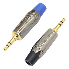 GELRHONR 3.5mm Male Plug Headphone Audio Connector，3 Pole 3.5mm TRS Repair Replacement Solder Type DIY Audio Cable Adapter for Stereo Headset(2-Pack)