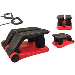 INTBUYING Stepper Fitness Stair Stepper Portable Twist Stair Stepper Adjustable Resistance Fitness Exercise Machine with Resistance Bands LCD Display and Comfortable Foot Pedals