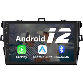 Car Stereo Radio for Toyota Corolla 2006-2012 Android 12 Car Radio 2GB+32GB CarPlay & Android Auto Mirror Link GPS Sat Nav Bluetooth WiFi FM Radio Car Audio