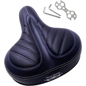 Bike Seat - Universal Bicycle Saddle with Memory Foam - Compatible with Peloton, Road, Mountain, and Exercise Bikes - Wide Replacement Seat for Men and Women in Saudi Arabia