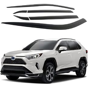 يناسب سيارة Toyota RAV4 2019-2021 من الأكريليك حاجب النافذة من الشمس والمطر وواقي نافذة الدخان الآمن وواقي فتحة تهوية المطر وحاجب النافذة، 4 قطع (RAV4 19-21)