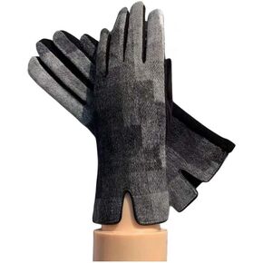 Women's winter touch screen gloves Plaid gloves hand warm non-fleece fabric fingertip touch screen gloves