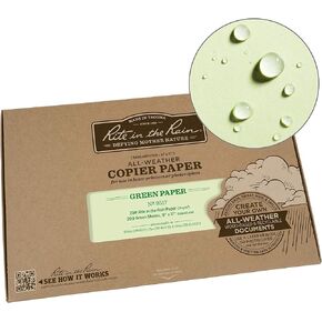 Rite in the Rain Weatherproof Laser Printer Paper, Tabloid Size Paper 11" x 17", 20# Tan Colored Printer Paper, 200 Sheet Pack (No. 9517T)