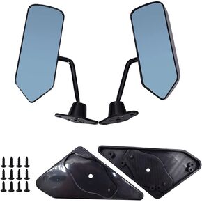 2PCS Side Rearview Wing Mirrors F1 Style Universal Racing Glass Black