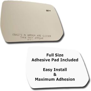 Mirror Glass + Full Size Adhesive Pad for 2018-2023 Chevrolet Traverse Passenger Side Replacement - Blind Spot (2019 2020 2021 2022 18 19 20 21 22 23)