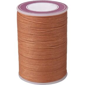 CNBTR 0.5mm 120m Polyester Waxed Line Leather Craft Sewing Wax Thread Cord for Braided Bracelets DIY Accessories or Leather Sewing(Light Brown)