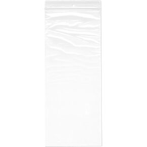 Plymor Zipper Reclosable Plastic Bags, 2 Mil with Hang-Hole, 5" x 12" (Pack of 100)
