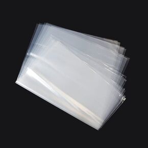 200ct 8x12 Inches Flat Open End Clear Plastic Poly Bags 1.6 Mil, Clear Plastic Poly Bags for Cloth, Notebooks, Pens, Markers, Small Business(8x12-200pcs)