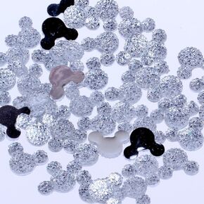 Decoendiy 200Pcs Resin Mouse Head Flatback, Faux Rhinestone Cabochons, Translucent Resin Animal Embellishments, for Scrapbooking DIY Crafts Hair Accessories (Mix B)