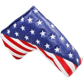 1pc Stars Stripes Design Golf Putter Cover Blade Magnetic Headcover