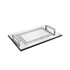 American Atelier Sparkle Decorative Tray with Handles, Silver