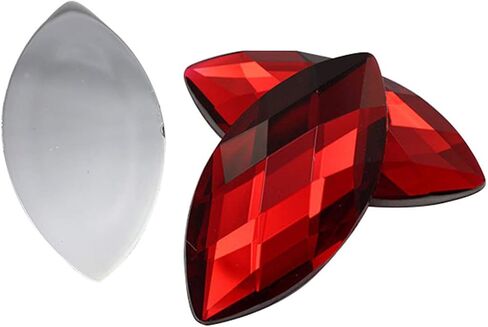Allstarco 50x25mm Red Ruby H103 كبير مسطح الظهر نافيت أكريليك أحجار الراين الكبيرة جواهر ماركيز زينة DIY Crafts - قطعتان in Kuwait
