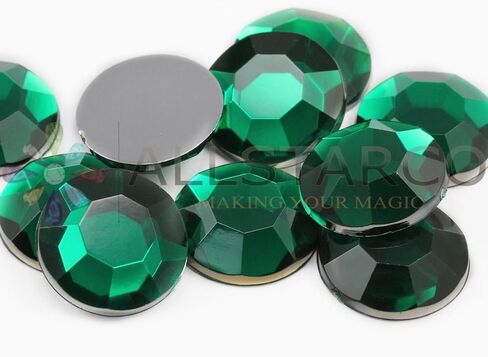 Allstarco 15mm Blue Aqua H109 Flat Back Acrylic Rhinestones Cosplay Plastic Gems Embelishments Jewelry Making Crafts Scrapbooking Costume Jewels - 50 Pieces in Saudi Arabia