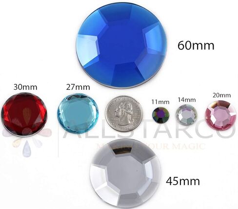 Allstarco 15mm Blue Aqua H109 Flat Back Acrylic Rhinestones Cosplay Plastic Gems Embelishments Jewelry Making Crafts Scrapbooking Costume Jewels - 50 Pieces in Saudi Arabia