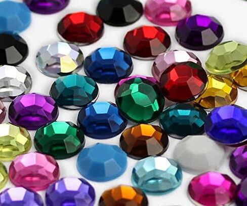 Allstarco 15mm Blue Aqua H109 Flat Back Acrylic Rhinestones Cosplay Plastic Gems Embelishments Jewelry Making Crafts Scrapbooking Costume Jewels - 50 Pieces in Saudi Arabia