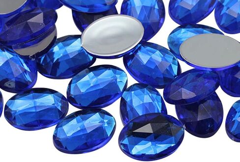 Allstarco 8x6mm Flat Back Oval Tiny Acrylic Rhinestones Plastic Gems Plastic Costume Jewels Embelishments - 300 Pieces (Assorted Colors) in Saudi Arabia