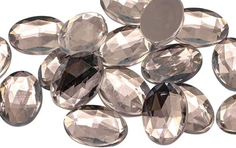 Allstarco 8x6mm Flat Back Oval Tiny Acrylic Rhinestones Plastic Gems Plastic Costume Jewels Embelishments - 300 Pieces (Assorted Colors) in Saudi Arabia