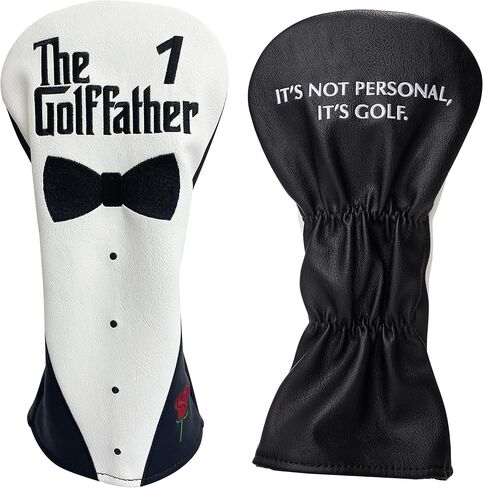 Shanker Golf Headcover - The Golf Father Driver & Putter Covers - Funny Golf Club Covers for Dads - Tour Grade PU Leather, Waterproof, Soft Lining, Embroidered Logos in Saudi Arabia