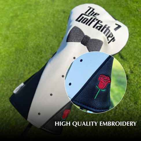 Shanker Golf Headcover - The Golf Father Driver & Putter Covers - Funny Golf Club Covers for Dads - Tour Grade PU Leather, Waterproof, Soft Lining, Embroidered Logos in Saudi Arabia