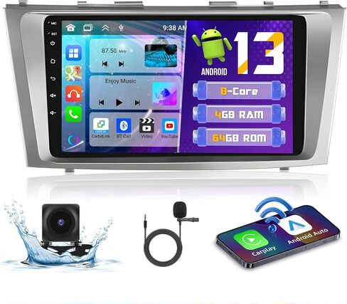 8 Core 4+64GB Wireless Apple Carplay for Toyota Camry Android Radio 2006-2011, Hikity 9'' Touch Screen Camry Stereo, 32EQ DSP, Bluetooth 5.0, Android Auto, GPS, WiFi, SWC, Mic, Backup Cam in Saudi Arabia