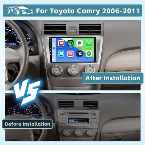 8 Core 4+64GB Wireless Apple Carplay for Toyota Camry Android Radio 2006-2011, Hikity 9'' Touch Screen Camry Stereo, 32EQ DSP, Bluetooth 5.0, Android Auto, GPS, WiFi, SWC, Mic, Backup Cam in Saudi Arabia