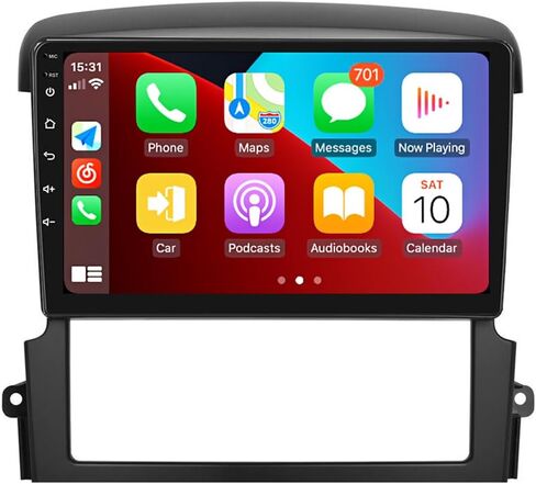 for KIA Sorento Radio 2004-2008 with Apple Carplya Car Stereo 9" IPS Touchscreen Carplay GPS Navigation Android Auto BT DSP with FM SCW Free Reverse Camera (2GB RAM+32GB ROM) in Saudi Arabia