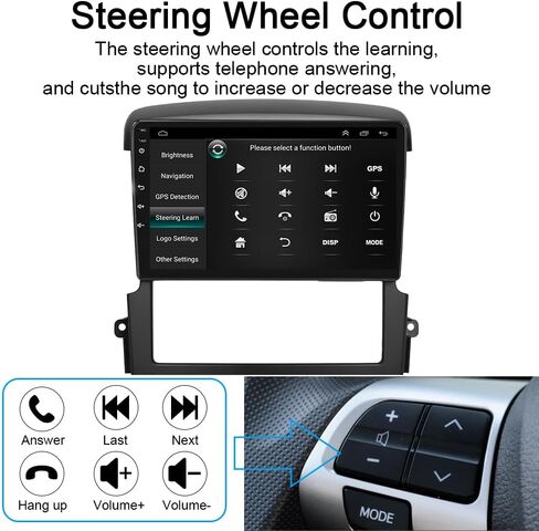 for KIA Sorento Radio 2004-2008 with Apple Carplya Car Stereo 9" IPS Touchscreen Carplay GPS Navigation Android Auto BT DSP with FM SCW Free Reverse Camera (2GB RAM+32GB ROM) in Saudi Arabia