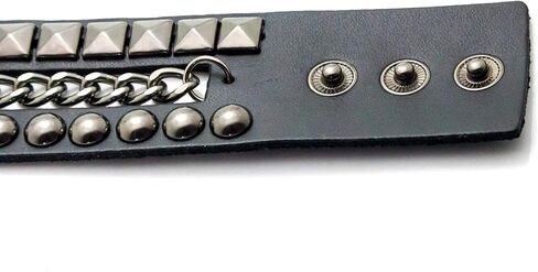 سوار من جلد البولي يوريثان بسلسلة مرصعة ببرشام على شكل هرم بانك روك للرجال والنساء in Kuwait