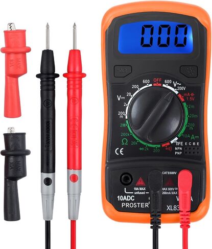 Proster Multimeter 2000counts LCD Multimeter Tester مع اختبار يؤدي التمساح كليب متعدد متر لAC DC الجهد DC المقاومة الحالية الثنائيات الترانزستور استمرارية مسموعة in Kuwait