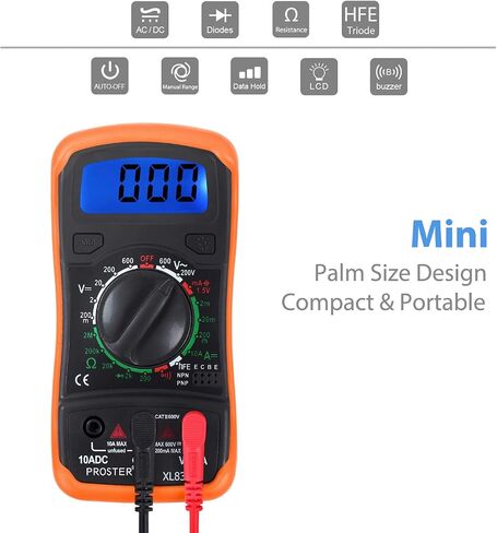 Proster Multimeter 2000counts LCD Multimeter Tester مع اختبار يؤدي التمساح كليب متعدد متر لAC DC الجهد DC المقاومة الحالية الثنائيات الترانزستور استمرارية مسموعة in Kuwait