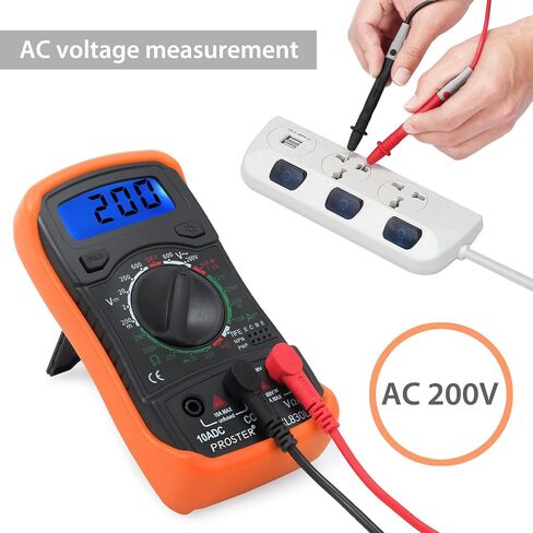 Proster Multimeter 2000counts LCD Multimeter Tester مع اختبار يؤدي التمساح كليب متعدد متر لAC DC الجهد DC المقاومة الحالية الثنائيات الترانزستور استمرارية مسموعة in Kuwait