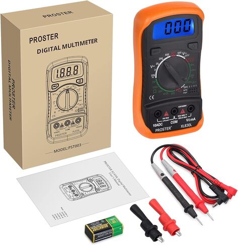 Proster Multimeter 2000counts LCD Multimeter Tester مع اختبار يؤدي التمساح كليب متعدد متر لAC DC الجهد DC المقاومة الحالية الثنائيات الترانزستور استمرارية مسموعة in Kuwait