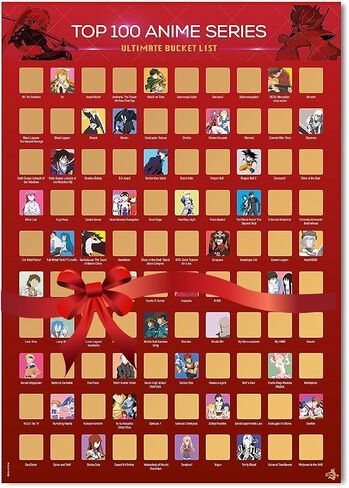 ملصق Me Time Joy Top 100 Anime Scratch Off - حشوة تخزين الأنمي - مع أداة الخدش - سلسلة قائمة دلو الرسوم المتحركة 100 in Saudi Arabia