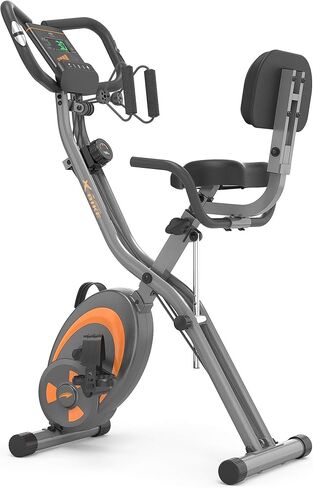 دراجة تمارين ثابتة قابلة للطي من leikefitness مع أشرطة مقاومة للذراع - مستشعر نبض - شاشة LCD وسهلة التجميع دراجة ركوب الدراجات الداخلية 2280 in Kuwait