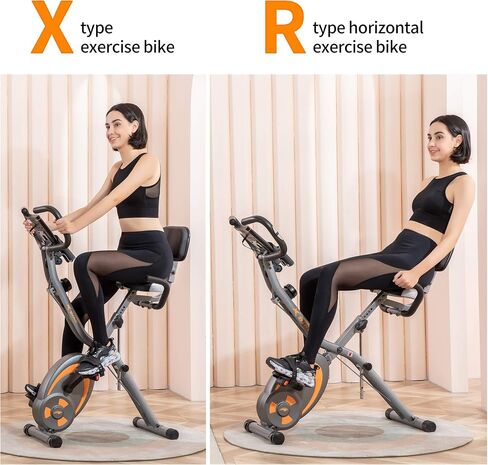 دراجة تمارين ثابتة قابلة للطي من leikefitness مع أشرطة مقاومة للذراع - مستشعر نبض - شاشة LCD وسهلة التجميع دراجة ركوب الدراجات الداخلية 2280 in Kuwait