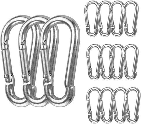 15 قطعة 304 حلقة تسلق من الفولاذ المقاوم للصدأ خطاف زنبركي 2 بوصة M5 حلقات تسلق صغيرة لسلسلة المفاتيح في الهواء الطلق والتخييم والمشي لمسافات طويلة والسفر وصالة الألعاب الرياضية ومقود الكلب in Kuwait