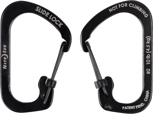 Nite Ize SlideLock Carabiner Stainless Steel - Size 2 - Black - 5 Count (5 Pack) in Saudi Arabia