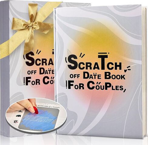 JUBTIC 50 فكرة للتاريخ للأزواج في الليل - لعبة بطاقة المغامرة تحدي ألعاب الخدش مع كتاب ألبوم الصور لصديقتك، صديقها، هدية للأزواج في الذكرى السنوية، الزفاف، عيد الحب. in Kuwait