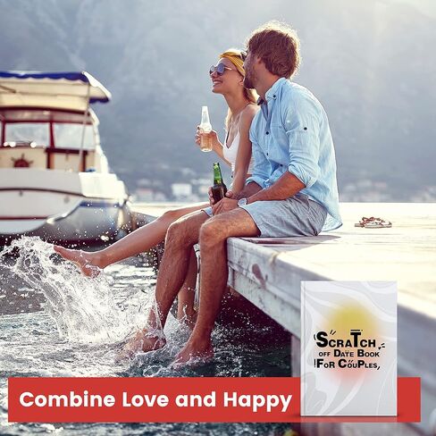 JUBTIC 50 فكرة للتاريخ للأزواج في الليل - لعبة بطاقة المغامرة تحدي ألعاب الخدش مع كتاب ألبوم الصور لصديقتك، صديقها، هدية للأزواج في الذكرى السنوية، الزفاف، عيد الحب. in Kuwait