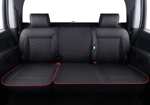 LUCKYMAN CLUB Chevy Silverado/Sierra P01-S1 Seat Covers Full Set, Fit 2019-2024 1500/2020-2024 2500 HD/3500 HD Crew Cab with Breathable Faux Leather (Full Set, Black) in Kuwait